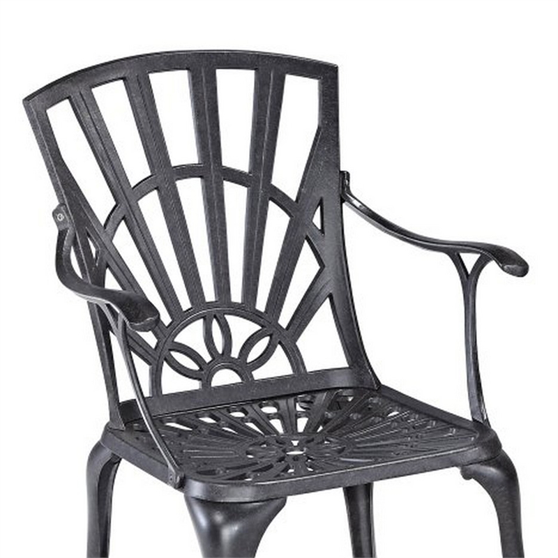 Homestyles Grenada Aluminum Outdoor Chair Pair in Charcoal