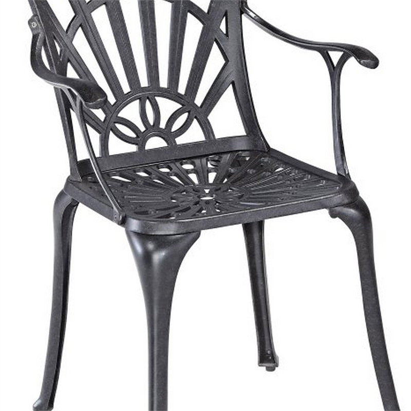 Homestyles Grenada Aluminum Outdoor Chair Pair in Charcoal