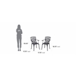 Homestyles Grenada Aluminum Outdoor Chair Pair in Charcoal