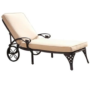 homestyles sanibel aluminum outdoor chaise lounge in black