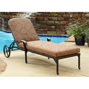 Homestyles Capri Aluminum Outdoor Chaise Lounge in Charcoal