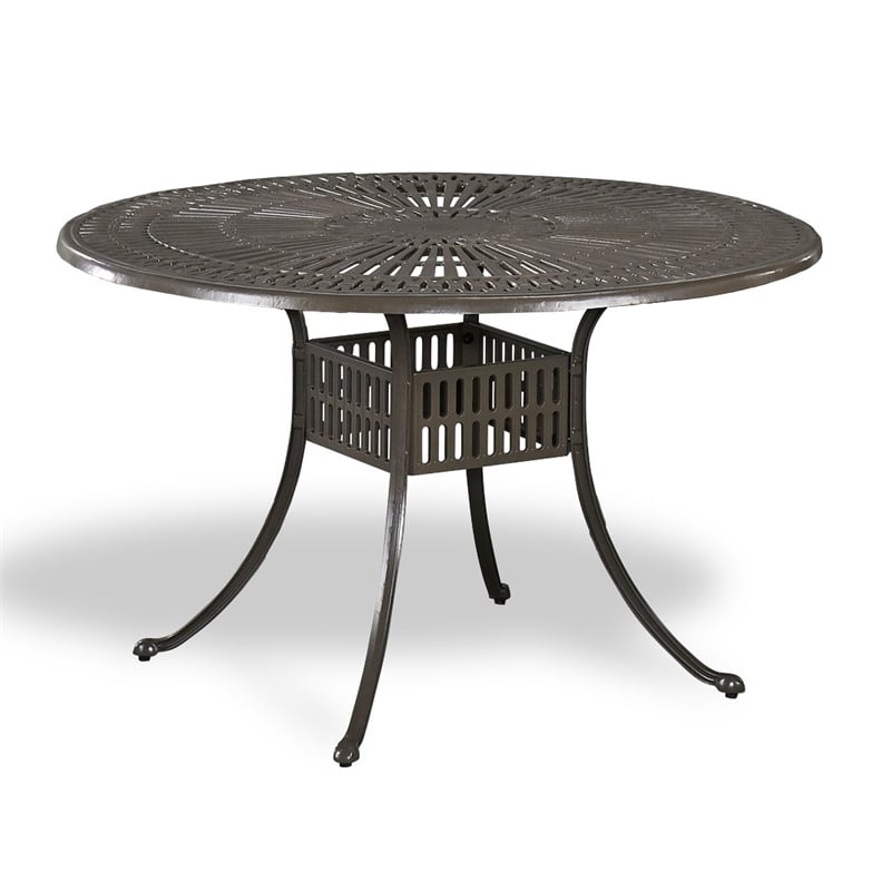 Homestyles Grenada Aluminum Outdoor Dining Table in Charcoal