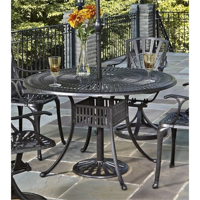 Homestyles Grenada Aluminum Outdoor Dining Table in Charcoal
