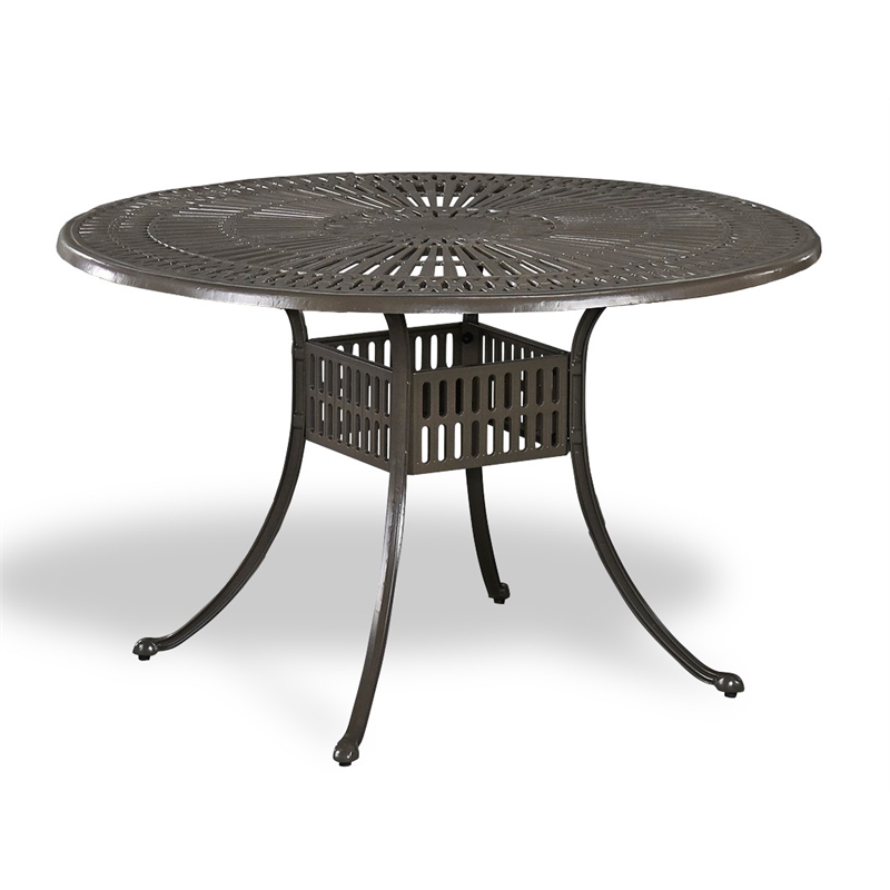 Homestyles Grenada Aluminum Outdoor Dining Table in Charcoal