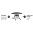 Homestyles Grenada Aluminum Outdoor Dining Table in Charcoal