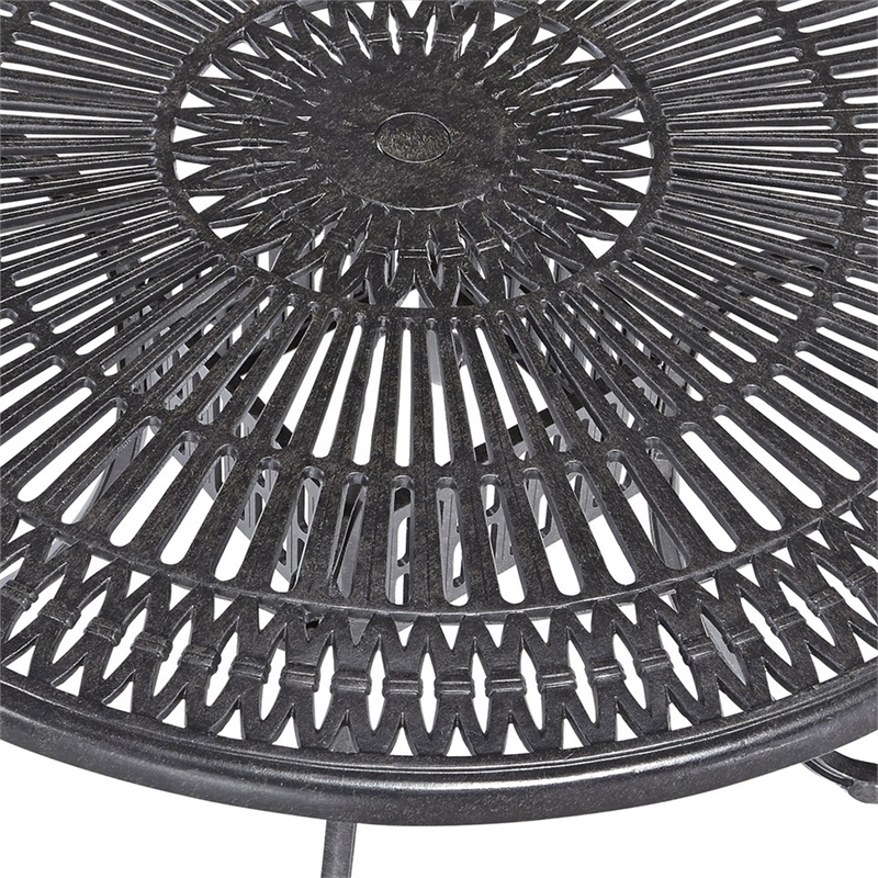 Homestyles Grenada Aluminum Outdoor Dining Table in Charcoal