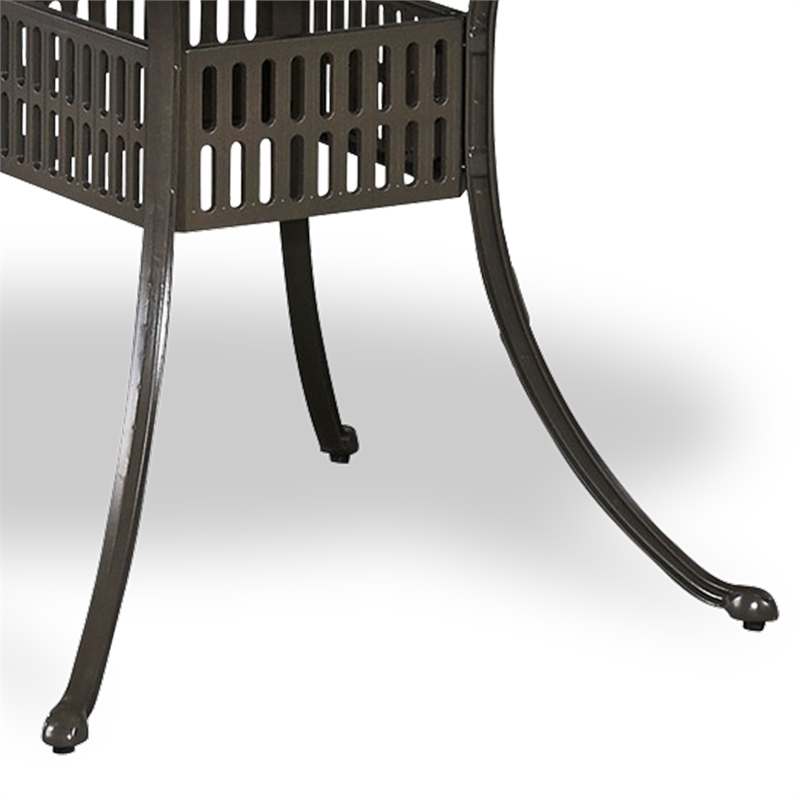 Homestyles Grenada Aluminum Outdoor Dining Table in Charcoal