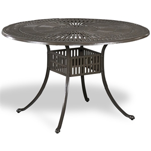 Homestyles Grenada Aluminum Outdoor Dining Table in Charcoal