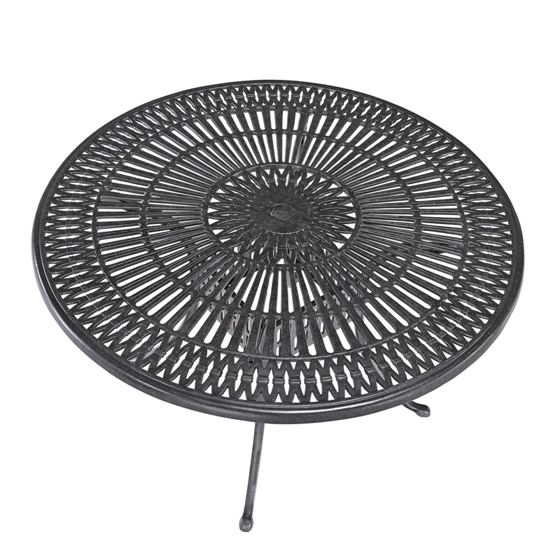 Homestyles Grenada Aluminum Outdoor Dining Table in Charcoal