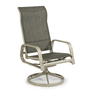 Homestyles Captiva Aluminum Outdoor Swivel Rocking Chair in Gray