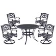 Homestyles Sanibel Aluminum 5 Piece Outdoor Dining Set in Black