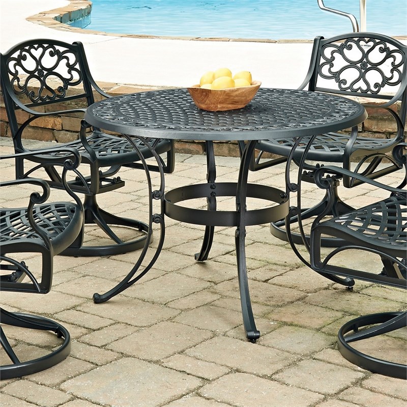 Homestyles Sanibel Aluminum 5 Piece Outdoor Dining Set in Black
