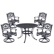Homestyles Sanibel Aluminum 5 Piece Outdoor Dining Set in Black