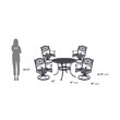 Homestyles Sanibel Aluminum 5 Piece Outdoor Dining Set in Black