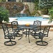 Homestyles Sanibel Aluminum 5 Piece Outdoor Dining Set in Black