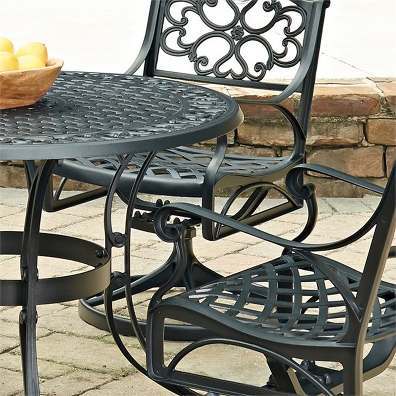 Homestyles Sanibel Aluminum 5 Piece Outdoor Dining Set in Black