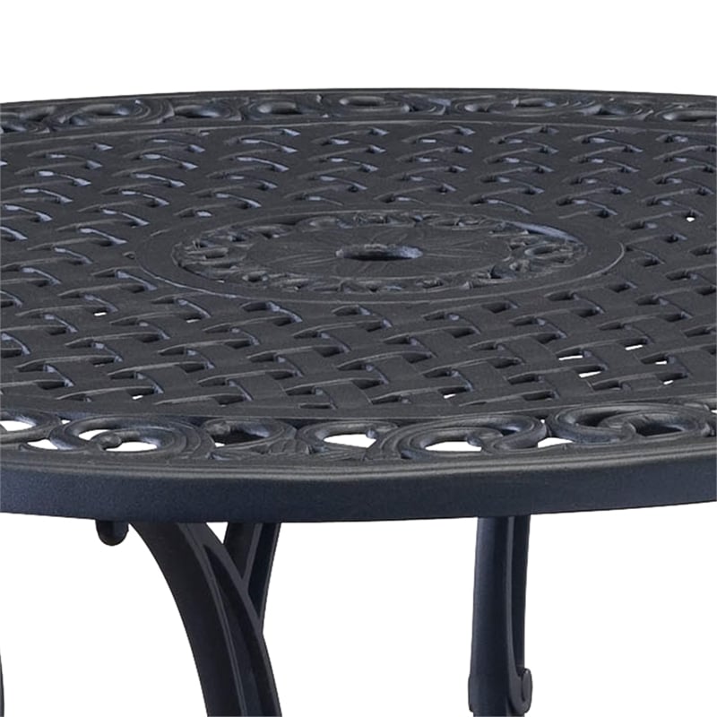 Homestyles Sanibel Aluminum Outdoor Dining Table in Black