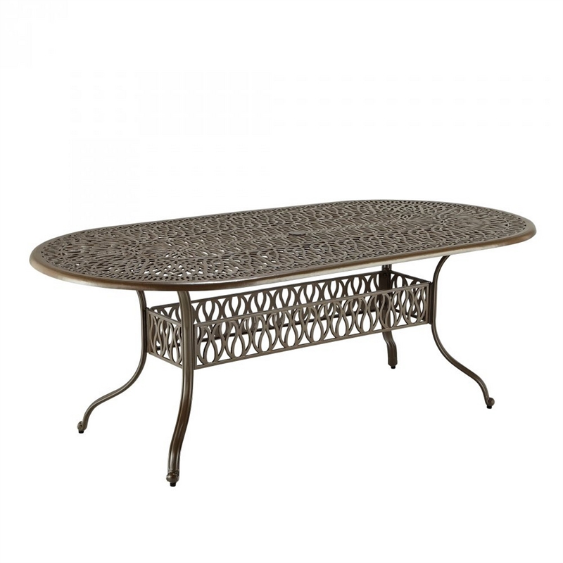 brown aluminum patio table