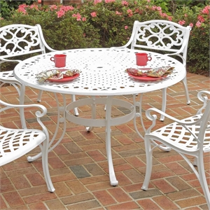 Homestyles Sanibel Aluminum Outdoor Dining Table in White