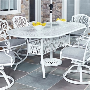 Homestyles Capri Aluminum Outdoor Dining Table in White