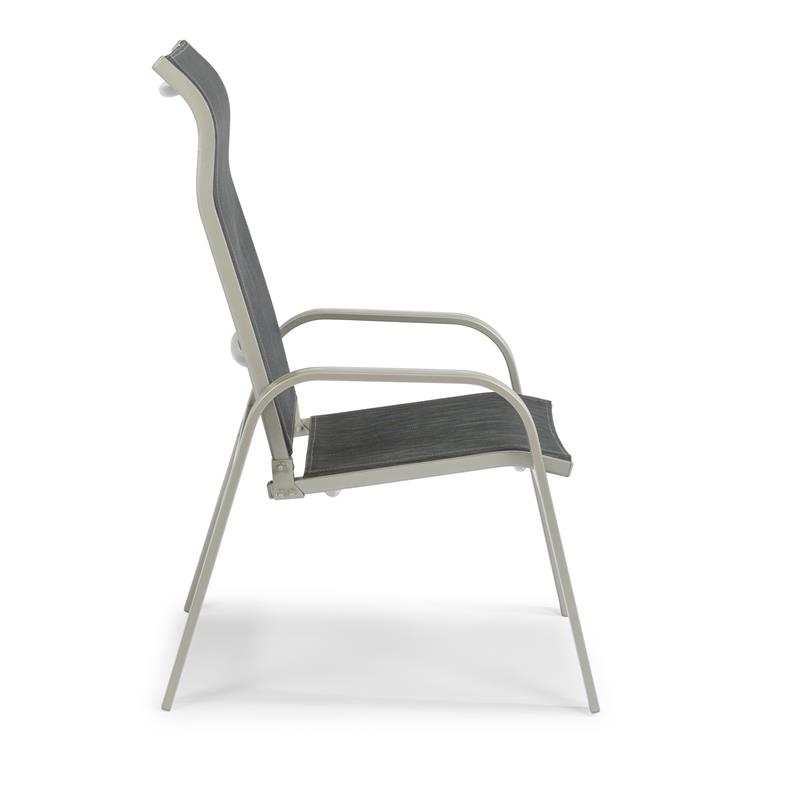Homestyles Captiva Aluminum Outdoor Chair Pair in Gray