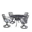 Homestyles Grenada Cast Aluminum 5-Piece Outdoor Patio Dining Set in Charcoal