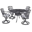 Homestyles Grenada Cast Aluminum 5-Piece Outdoor Patio Dining Set in Charcoal