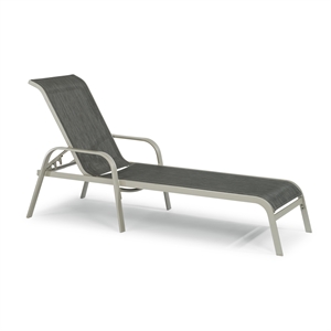Homestyles Captiva Aluminum Outdoor Chaise Lounge in Gray
