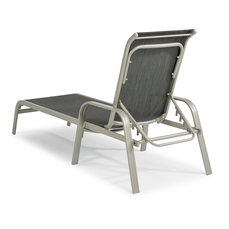 Homestyles Captiva Aluminum Outdoor Chaise Lounge in Gray