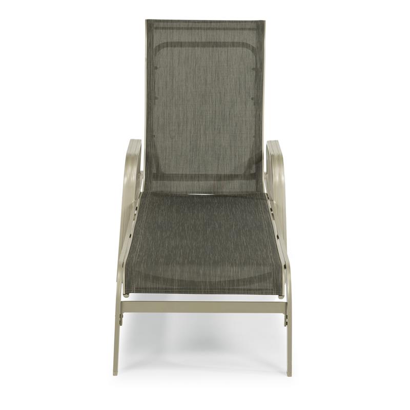 Homestyles Captiva Aluminum Outdoor Chaise Lounge in Gray