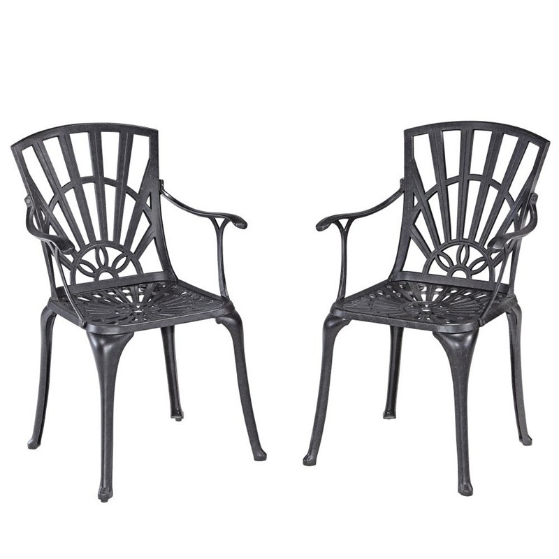 Homestyles Grenada Aluminum 5 Piece Outdoor Dining Set in Charcoal