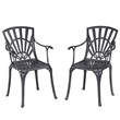 Homestyles Grenada Aluminum 5 Piece Outdoor Dining Set in Charcoal