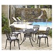 Homestyles Grenada Aluminum 5 Piece Outdoor Dining Set in Charcoal