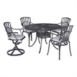 Homestyles Grenada Aluminum 5 Piece Outdoor Dining Set in Charcoal