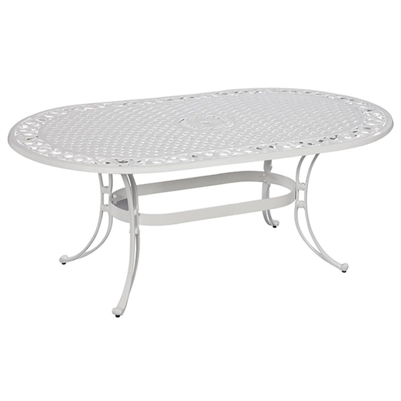 Homestyles Sanibel Aluminum Outdoor Dining Table in White