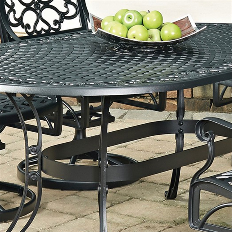 Black aluminum outdoor dining table discount