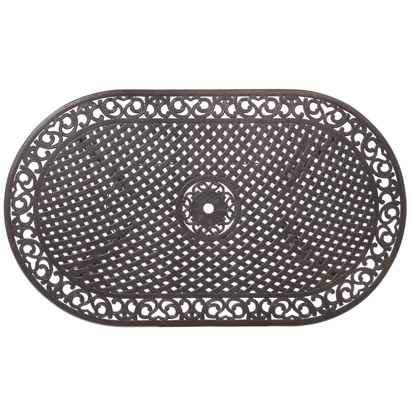 Homestyles Sanibel Aluminum Outdoor Dining Table in Bronze