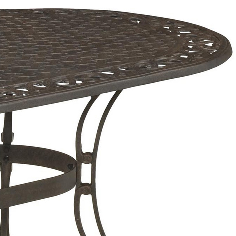 Homestyles Sanibel Aluminum Outdoor Dining Table in Bronze