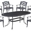 Homestyles Sanibel Aluminum 7 Piece Outdoor Dining Set in Black
