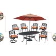 Homestyles Sanibel Aluminum 7 Piece Outdoor Dining Set in Black