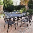 Homestyles Sanibel Aluminum 7 Piece Outdoor Dining Set in Black