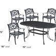 Homestyles Sanibel Aluminum 7 Piece Outdoor Dining Set in Black