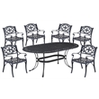 Homestyles Sanibel Aluminum 7 Piece Outdoor Dining Set in Black