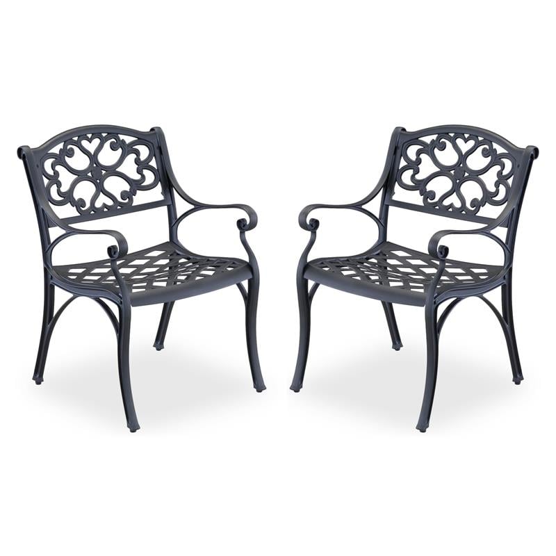 Homestyles Sanibel Aluminum 7 Piece Outdoor Dining Set in Black