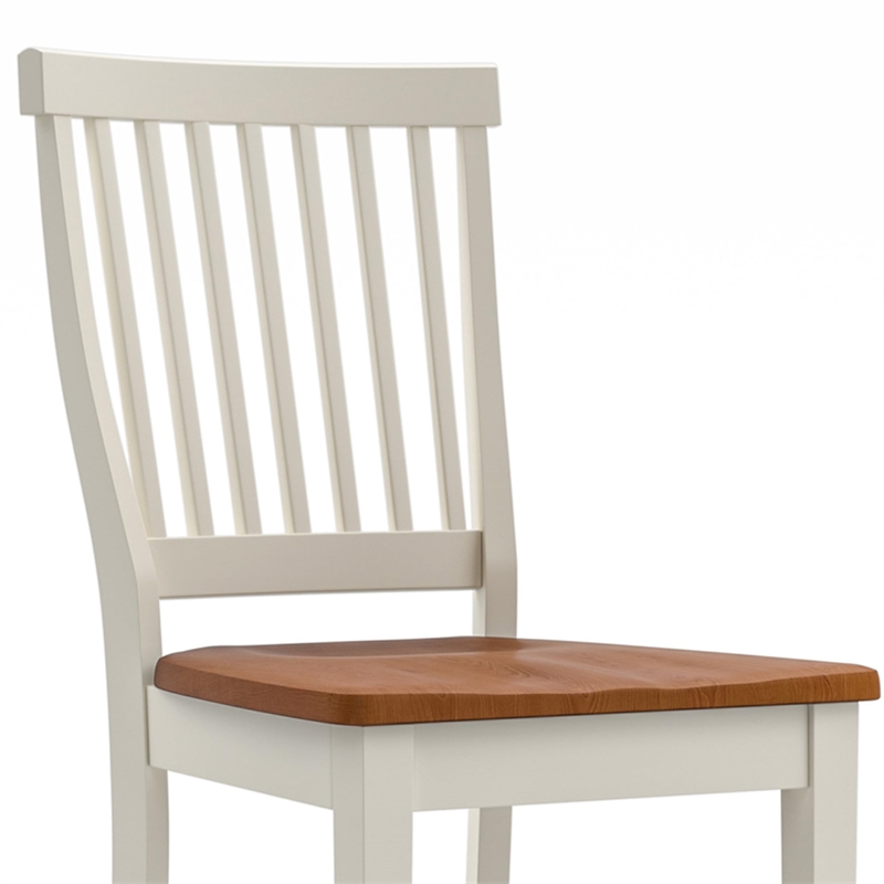 Homestyles Americana Traditional Wood Counter Stool in Antique White and Oak