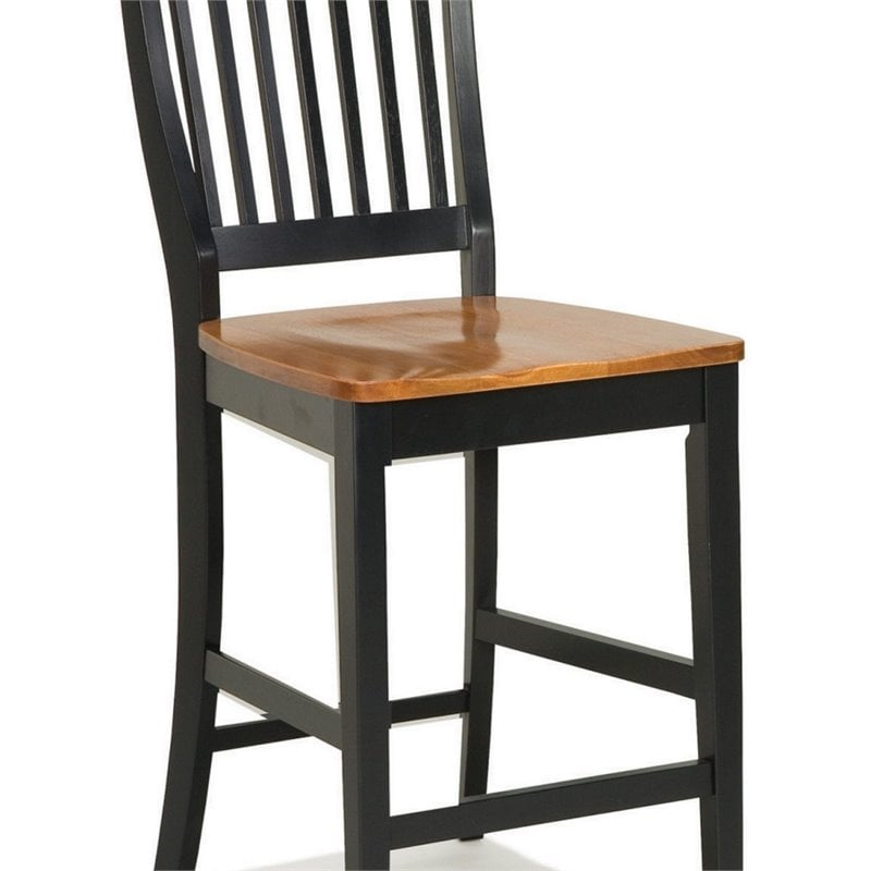 Homestyles Americana Wood Counter Stool in Black