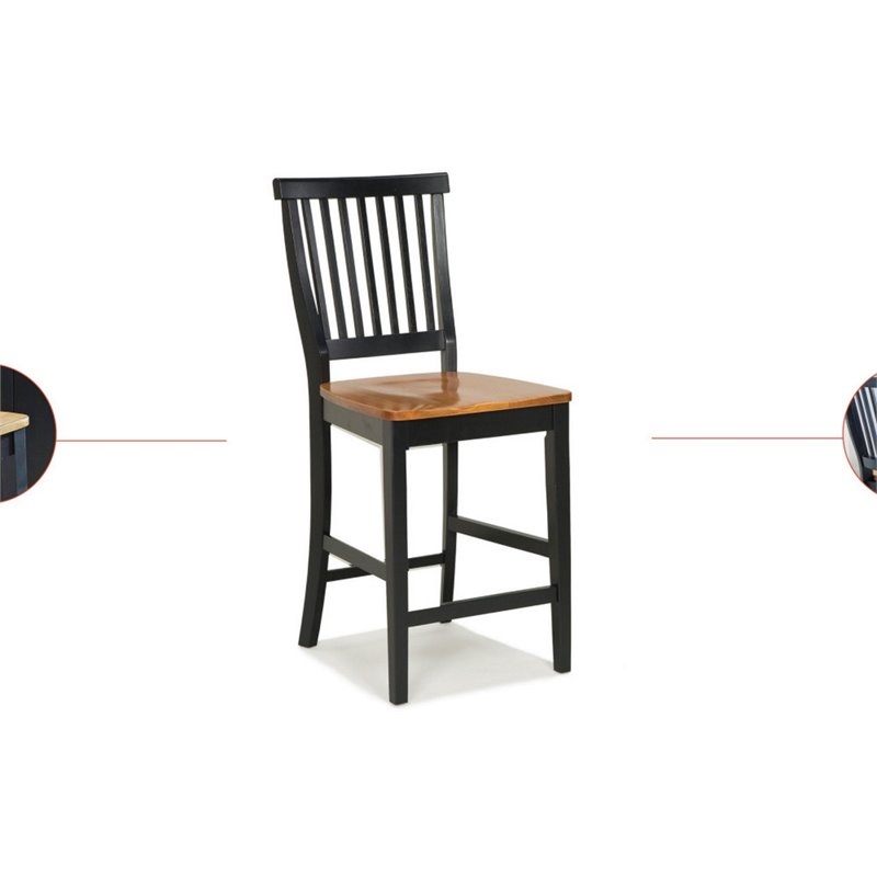 Homestyles Americana Wood Counter Stool in Black