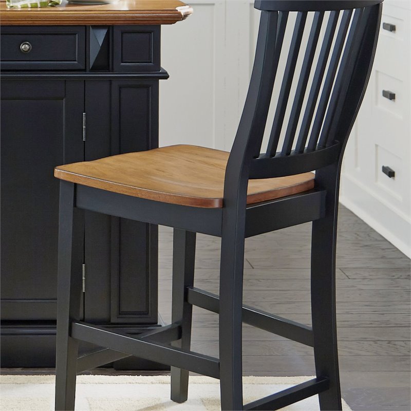 Homestyles Americana Wood Counter Stool in Black