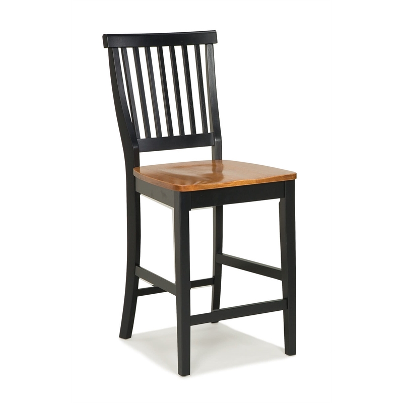 Homestyles Americana Wood Counter Stool in Black