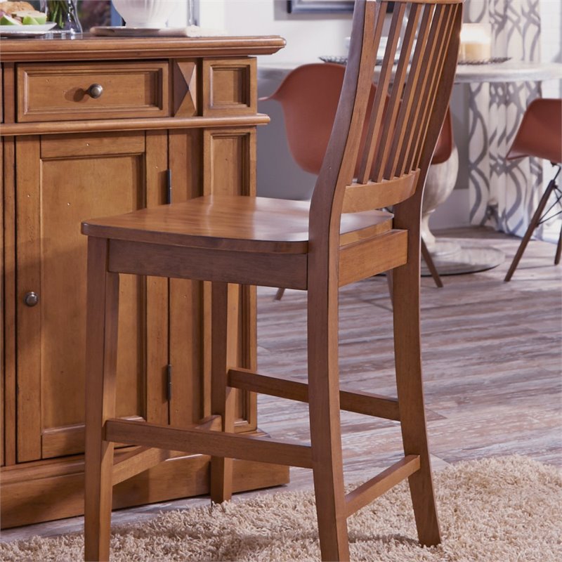 Homestyles Americana Wood Counter Stool in Brown